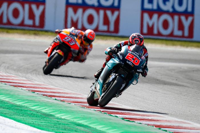 Meski dikalahkan di akhir-akhir balapan MotoGP San Marino, Fabio Quartararo tetap senang bisa berduel dengan Marc Marquez