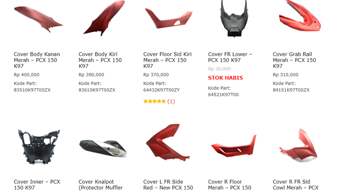 Harga cover bodi Honda PCX