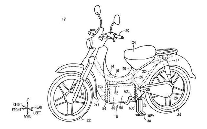 Blueprint Super Cub bermesin listrik yang beredar di dunia Maya