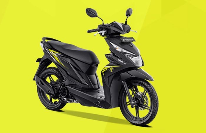 Pilihan warna Garage Black ada untuk Honda BeAT tipe CW