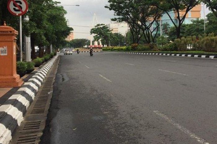 Suasana Jalan Pahlawan Kota Semarang, Jawa Tengah, Sabtu (4/1/2019) pagi ini.  