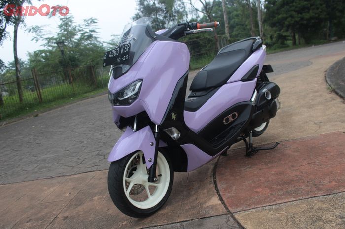 Modifikasi Yamaha All New NMAX berkelir ungu taro, makin kece punya fitur rahasia disektor setangnya 