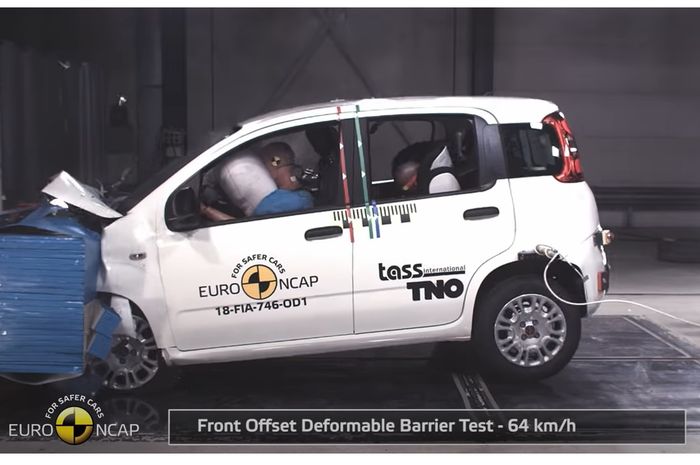 Tangkapan layar crash test Fiat Panda 2018 yang dilakukan NCAP.