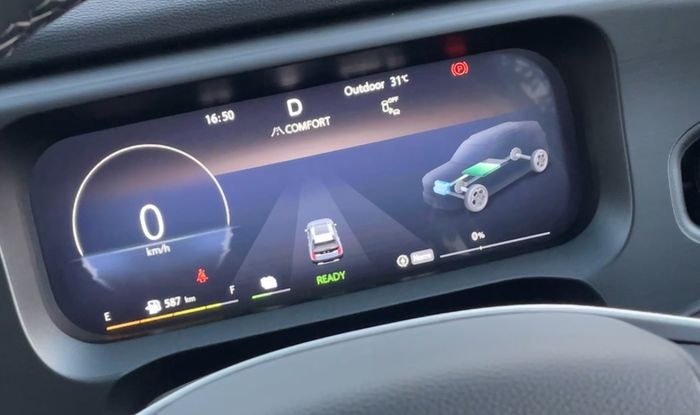 Manajemen sistem penggerak Baic BJ30 Hybrid AWD bisa dipantau di panel indikator