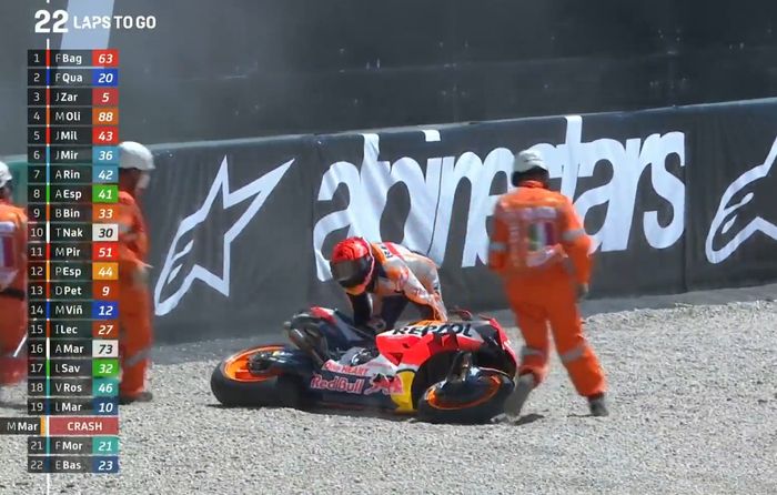 Marc Marquez mengaku salah atas kecelakaan yang dialami pada awal MotoGP Italia 2021
