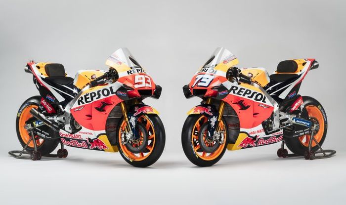 Livery motor Honda RC213V tim Repsol Honda milik Marc Marquez dan Alex Marquez untuk MotoGP 2020