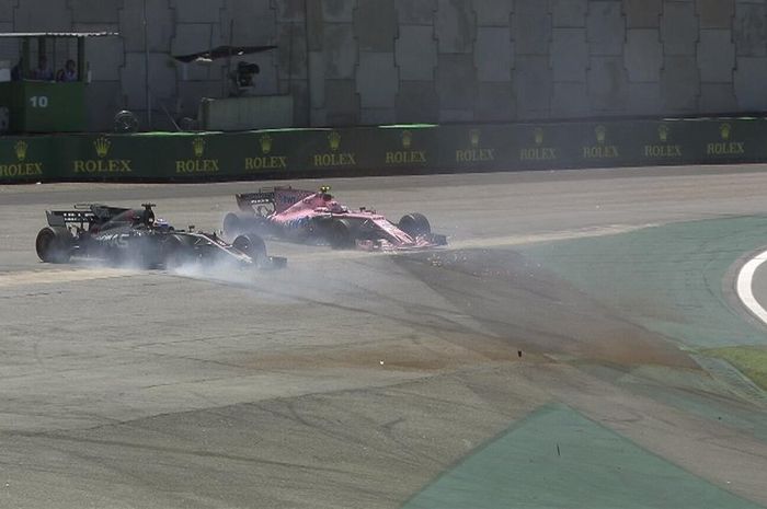 GP F1 Brasil sudah diwarnai crash di awal balapan