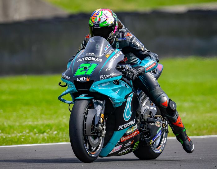 Franco Morbidelli mencoba holeshot device yang diberikan Yamaha pada MotoGP Italia 2021