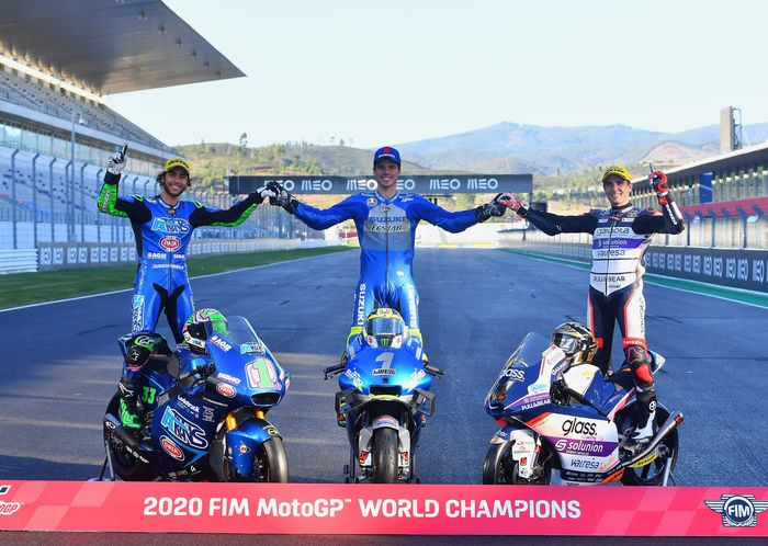 Musim ini, MotoGP, Moto2, dan Moto3 masing-masing dijuarai oleh Joan Mir, Enea Bastianini, dan Albert Arenas