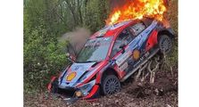 Terbakar, Mobil Reli Hybrid Hyundai i20 N Oliver Solberg di Reli Kroasia 2022, Ini Penyebabnya