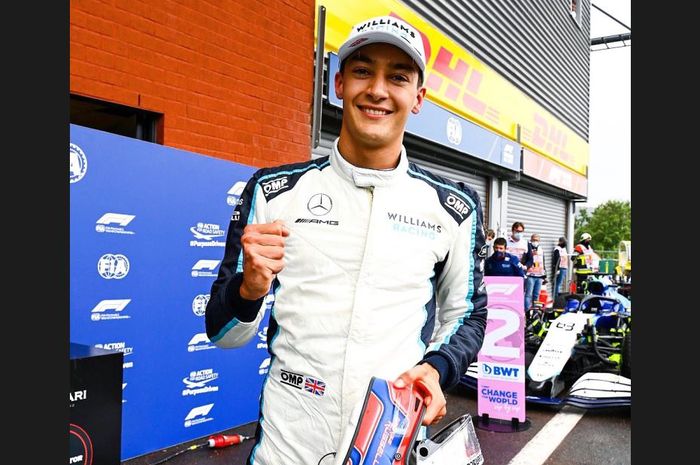 Pembalap tim Williams, George Russell hampir meraih pole position pada kualifikasi F1 Belgia 2021