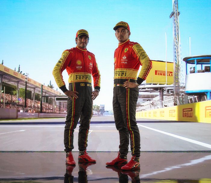 Racing suit spesial Carlos Sainz dan Charles Leclerc di F1 Italia 2023