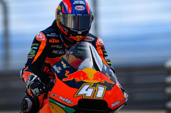 Brad Binder jadi yang tercepat, sementara pembalap Indonesia, Dimas Ekky harus puas berada di posisi 330, berikut hasil FP1 Moto2 Jepang 2019