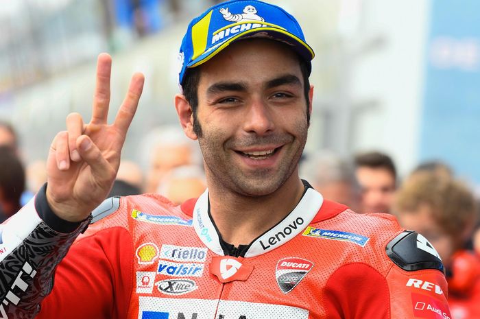 Pembalap Mission Winnow Ducati, Danilo Petrucci mengaku senang bisa meraih podium ketiga saat MotoGP Prancis (19/05/2019)