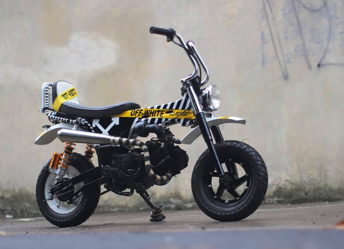 Motor custom mini pesanan Gibran di Katros Garage, bertema hypebeast.