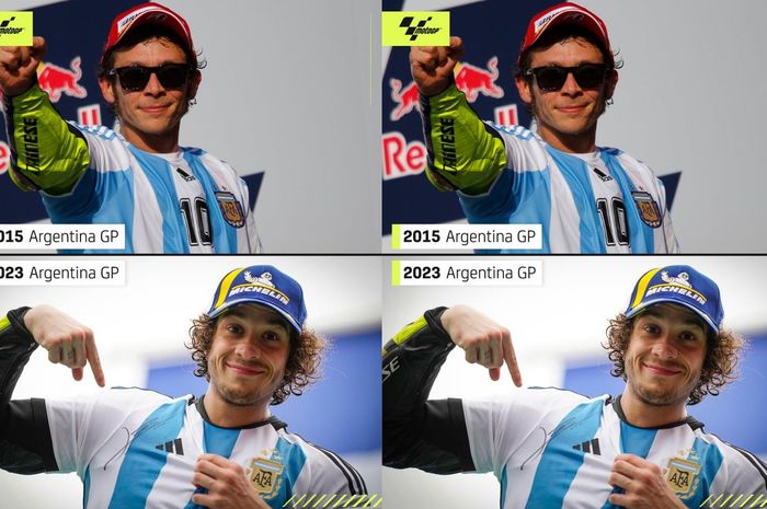 Reaksi Valentino Rossi saat Marco Bezzecchi menang MotoGP Argentina 2023