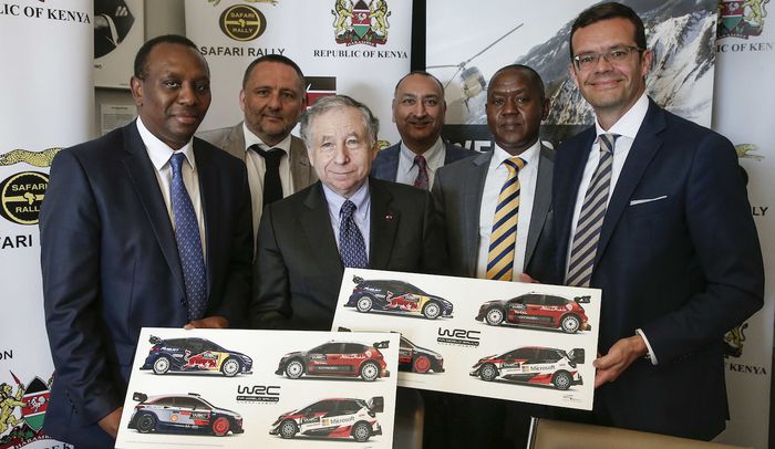 Presiden FIA Jean Todt saat mengumumkan Reli Safari masuk kalender WRC 2020