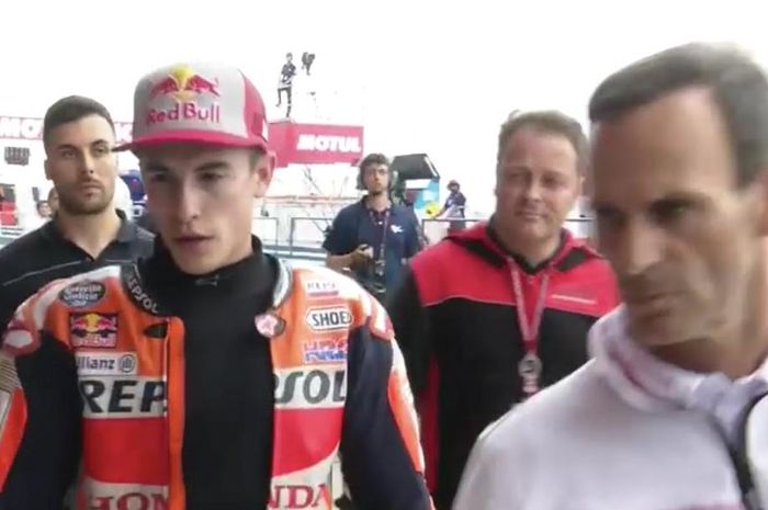 Marc Marquez dan rombongan tim Repsol Honda diusir datangi garasi tim Movistar Yamaha untuk meminta 