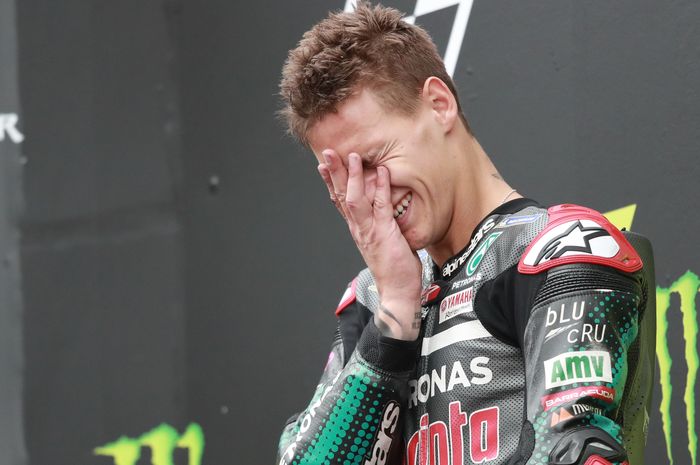 Fabio Quartararo terharu di atas podium kemenangan MotoGP Catalunya 2020