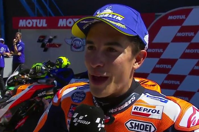 Marc Marquez memberikan komentar usai kualifikasi MotoGP Belanda
