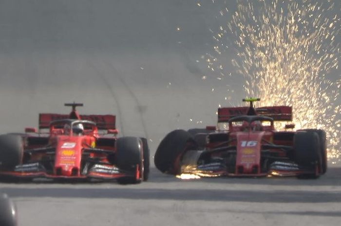Bos Tim Ferrari, Mattia Binotto malah senang atas insiden tabrakan antara Sebastian Vettel dengan Charles Leclerc di F1 Brasil 2019