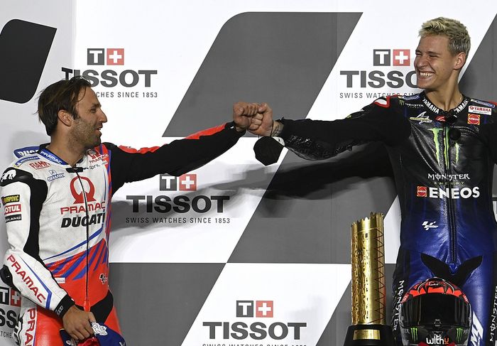 Duo Prancis, Fabio Quartararo dan Johann Zarco justru berhasil mendominasi penguasaan podium di sepanjang MotoGP 2021