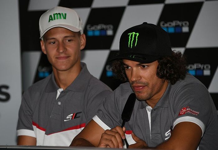Fabio Quartararo (kiri) dan Franco Morbidelli (kanan), pembalap tim satelit Yamaha MotoGP 2019