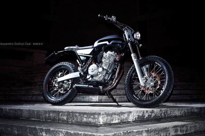 Honda NX650 Dominator custom scrambler besutan Mauromotori