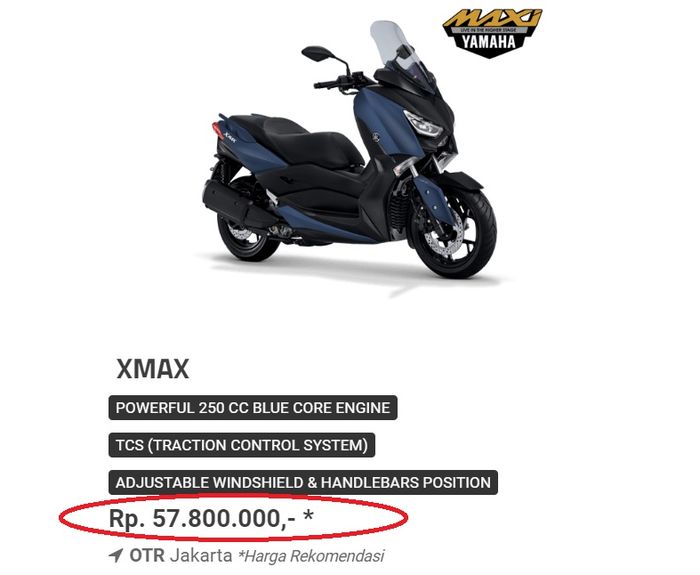Harga Yamaha XMAX di bulan Juni 2018