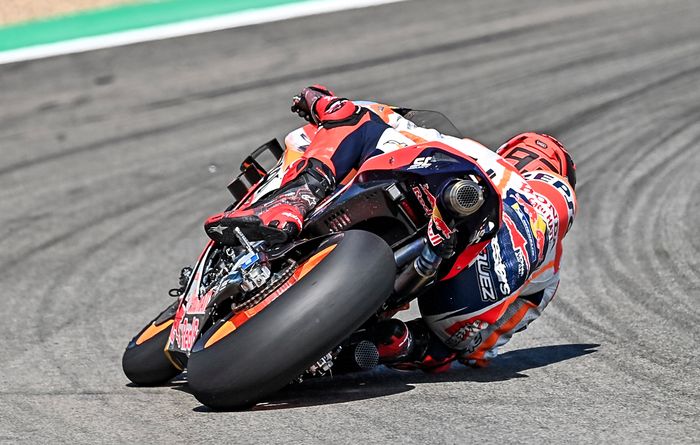 Marc Marquez saat menjalani tes Jerez, sehari menjelang dimulainya MotoGP Spanyol