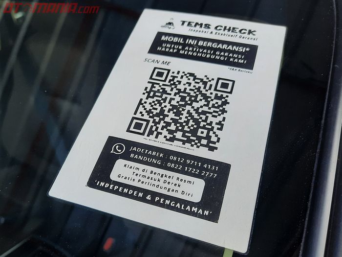 Barcode inspeksi dan aktivasi garansi Tems Check