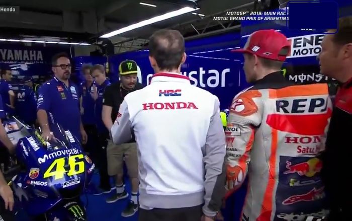 Marquez diusir dari paddock Rossi