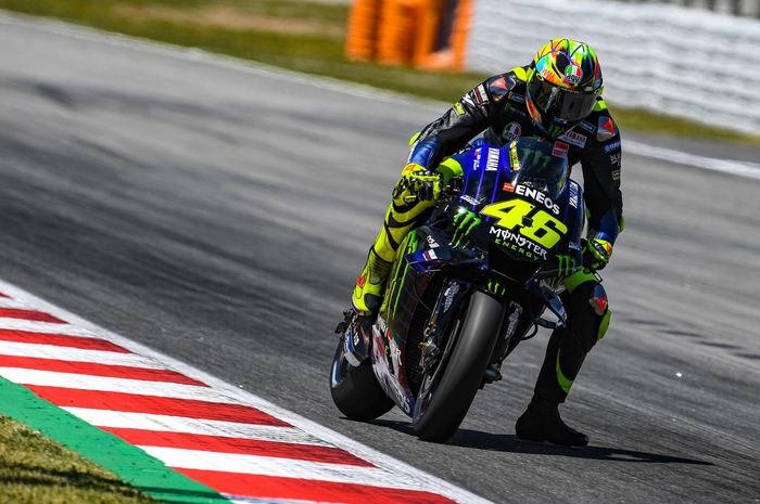 Valentino Rossi menjajal thum brake di tes MotoGP Catalunya