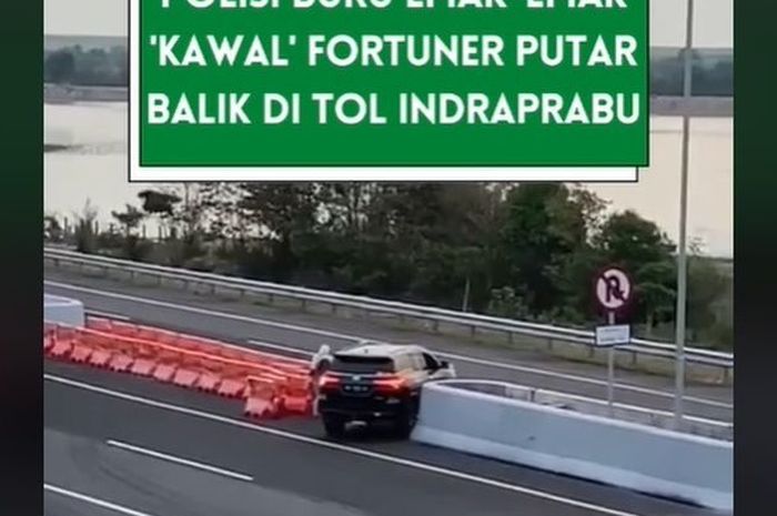 Ilustrasi kendaraan putar balik di tol