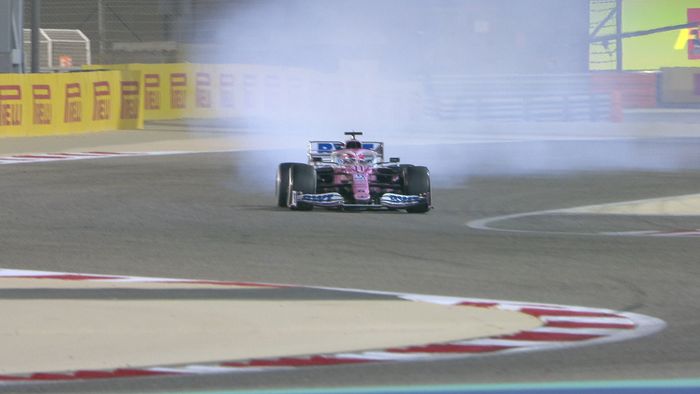 Sergio Perez mengalami masalah mobil pada akhir F1 Bahrain 2020