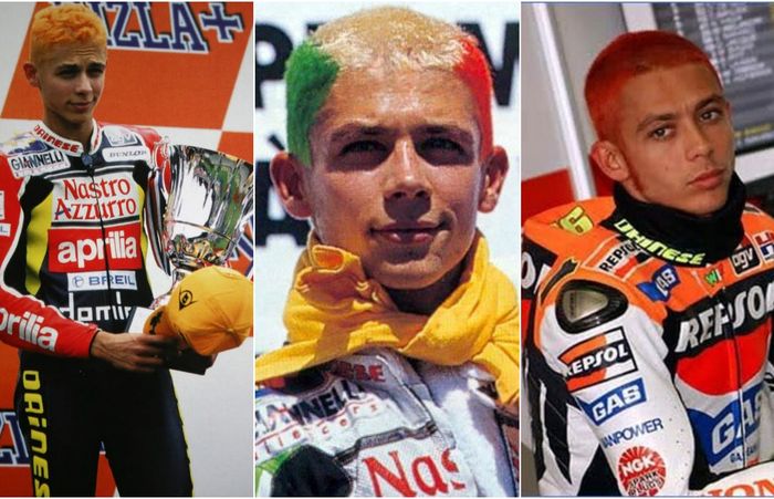 Warna-warni! gaya rambut nyentrik Valentino Rossi di masa lalu