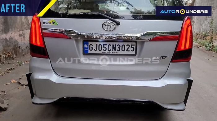 Tampilan belakang modifikasi Toyota Kijang Innova lama
