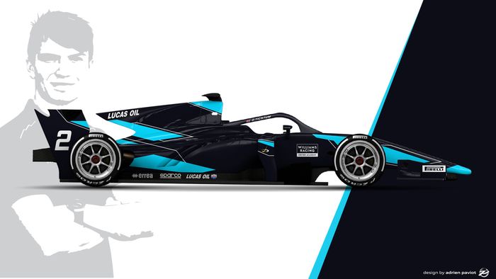 Livery mobil F2 tim DAMS bernomor 2 yang akan digunakan Dan Ticktum di balap F2 2020