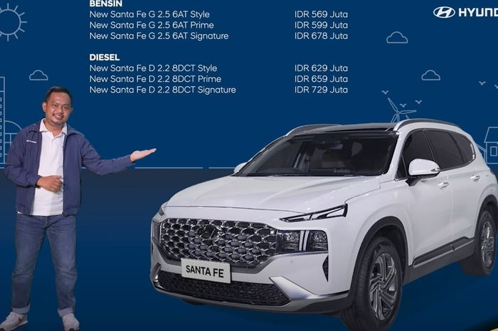 Hyundai New Santa Fe 2021 meluncur secara virtual (7/4/2021). Harga mulai Rp 569 juta