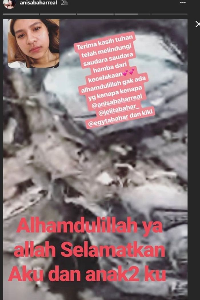 Postingan kecelakaan mobil Annisa Bahar