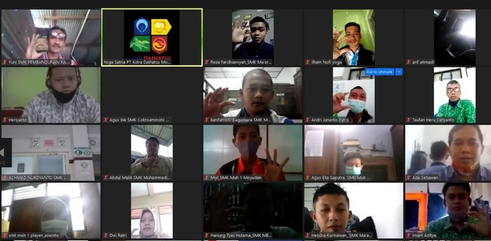 Pelatihan online yang digelar Daihatsu untuk guru SMK di Yogyakarta.