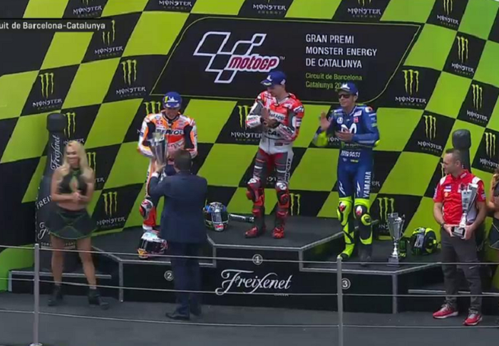 Valentino Rossi Podium 3 di MotoGP Catalunya 2018