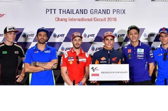 Pembalap MotoGP peduli bencana alam di Sulawesi Tengah