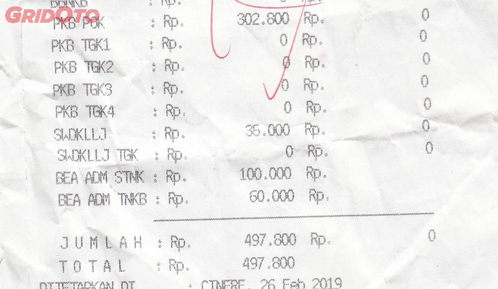 Rincian biaya saat bayar pajak motor 5 tahunan