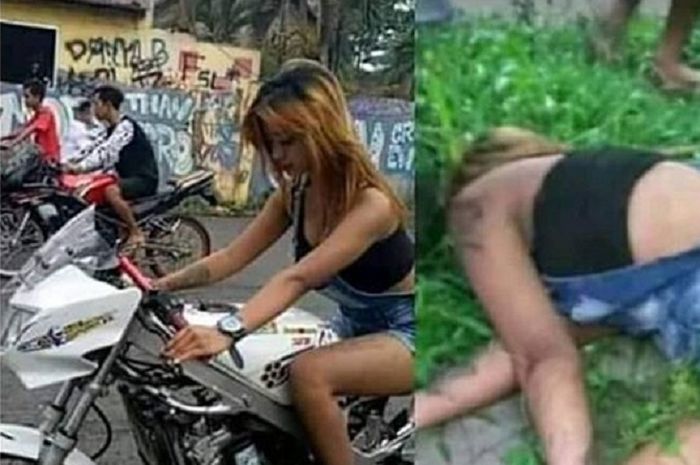 Jesika Amalia saat balap mengalami kecelakaan.