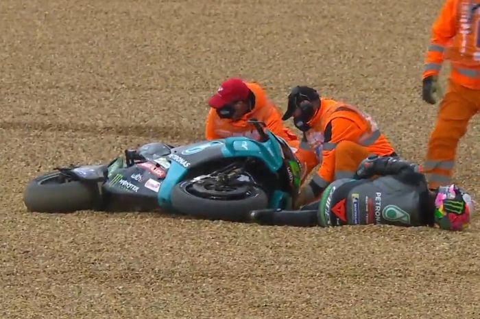 Crash Franco Morbidelli di lap awal MotoGP Prancis 2021