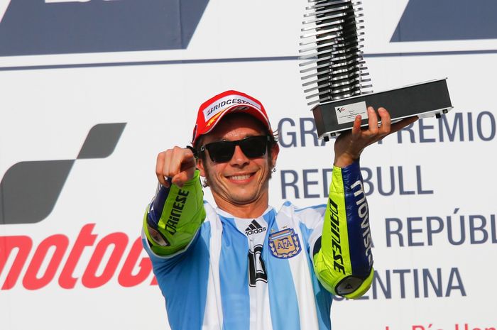 Valentino Rossi saat menang MotoGP Argentina