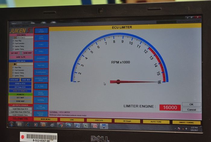 Tuh standarnya limiter diset 16.000 rpm!