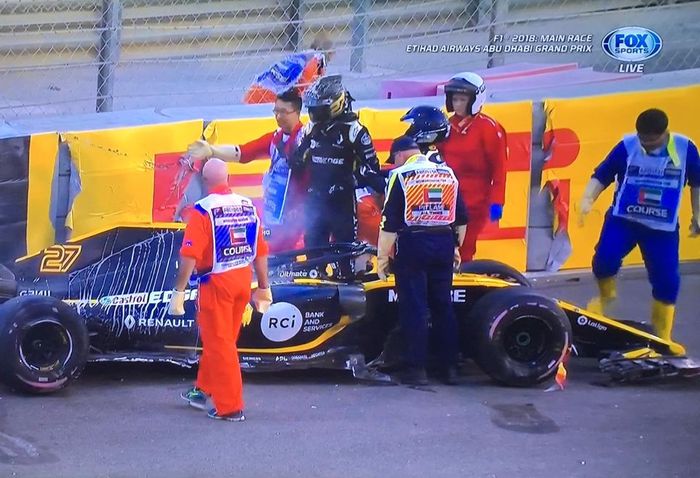 Nico Hulkenberg tidak mengalami cedera setelah mobilnya terbalik di GP F1 Abu Dhabi