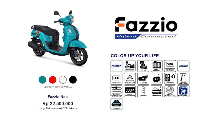 Harga Yamaha Fazzio Neo dipatok Rp 22.500.000